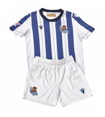 Real Sociedad Hjemmebanetrøje Børn 2025-26 Kortærmet (+ Korte bukser)